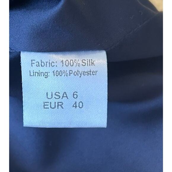 VTG Silk Pleated Mini Skirt 6 Navy Blue Ruffles Luxury Designer RARE Made In USA - Picture 7 of 14